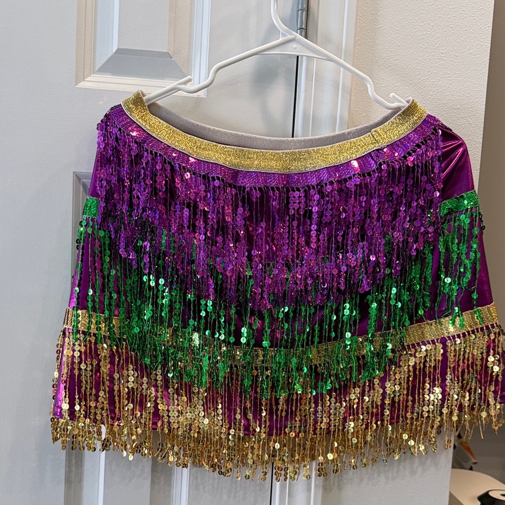 Vibrant Sequin Mini Skirt with Fringe